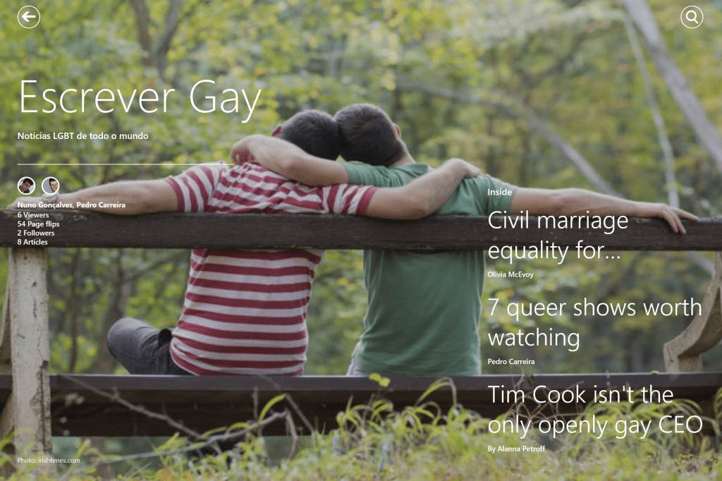 Escrever Gay, Agora Também Para Ler Na&nbsp;Flipboard