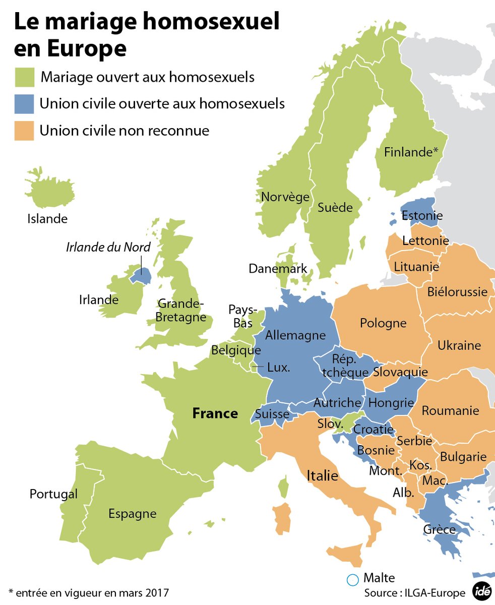 Itália Mapa Europa Casamento União Civil LGBT