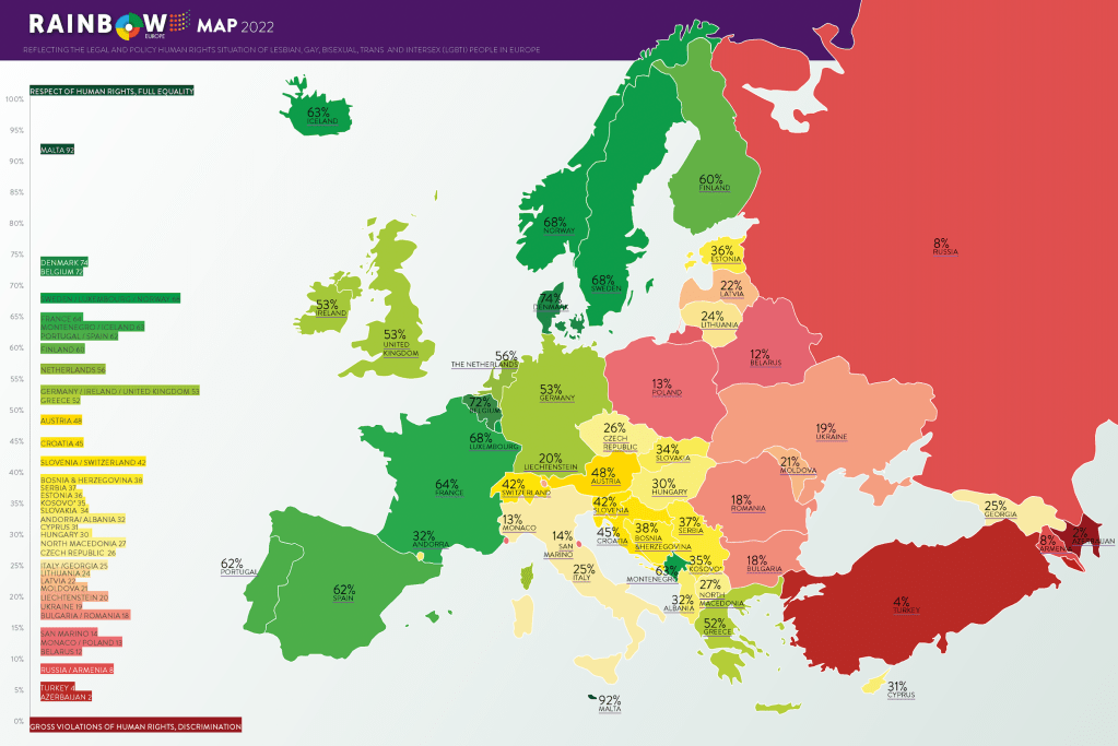Rainbow Map 2022: Portugal desceu 5% devido à expiração do plano de ação do Governo