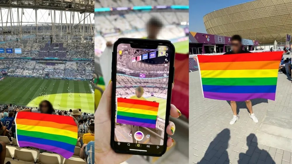 Qatar 2022: Manifestantes usam filtros AR do Snapchat para exibir a bandeira do orgulho&nbsp;LGBTQIA+
