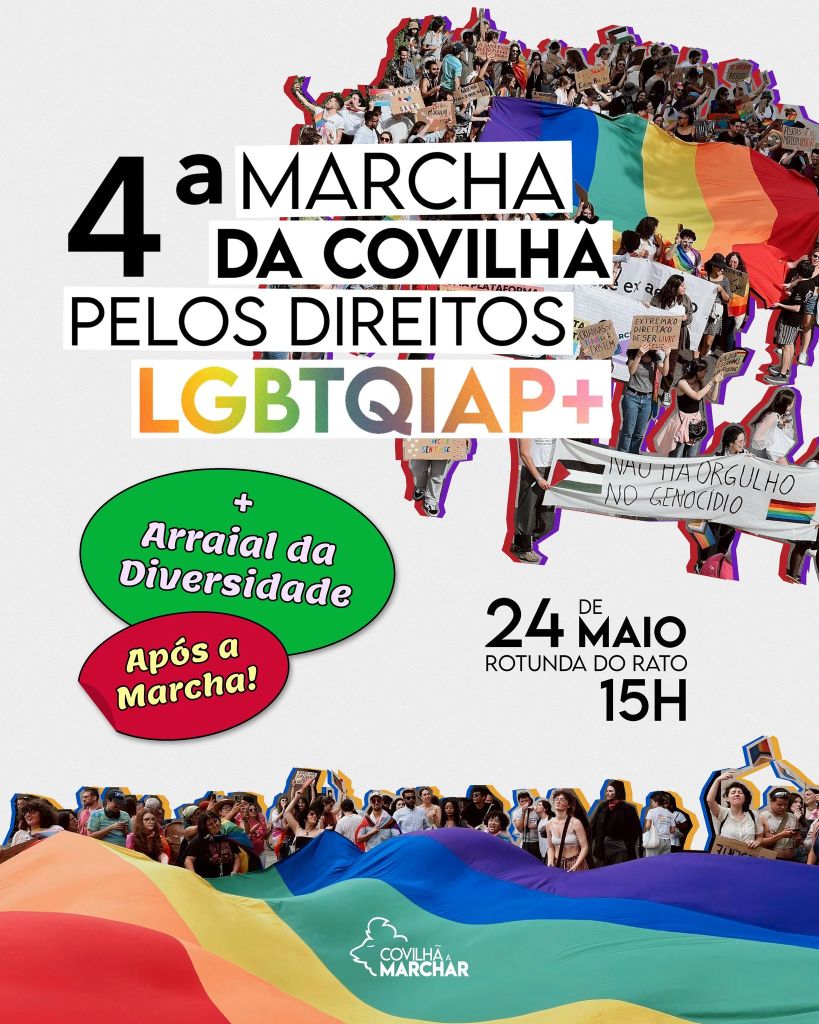 Cartaz Marcha do Orgulho LGBTQIAP+ da Covilhã 2025 