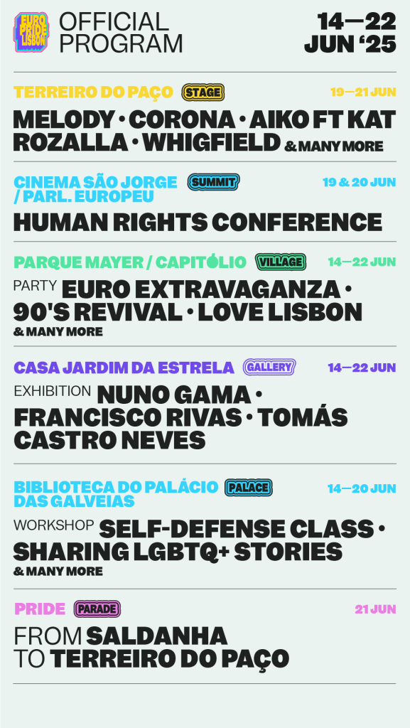 EuroPride Lisboa 2025 Official Program